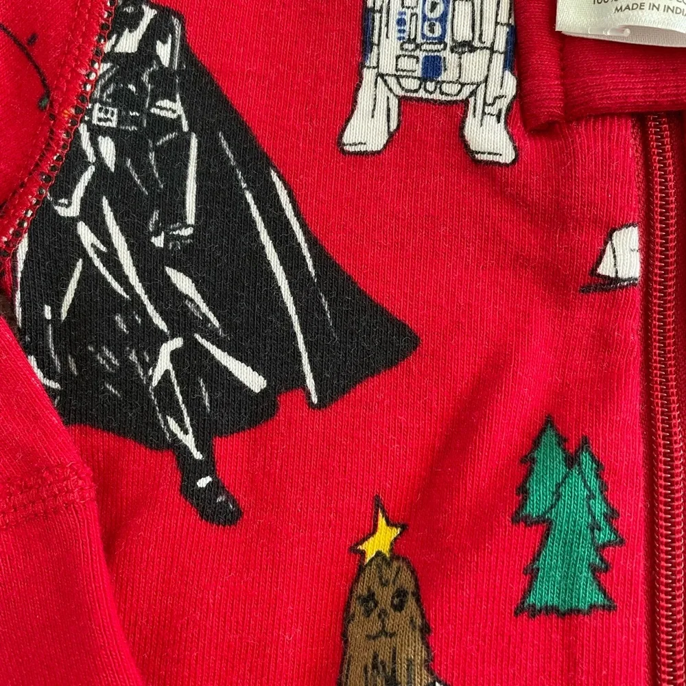 Hanna Andersson Star Wars Christmas zip Pajamas Size 0-3mths - Picture 4 of 4